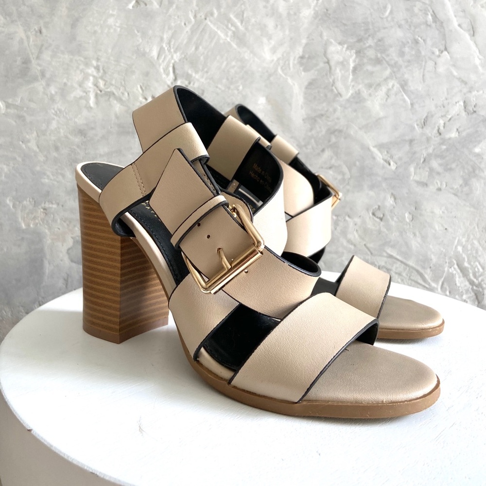 Christian Siriano buckle chunky block heel
